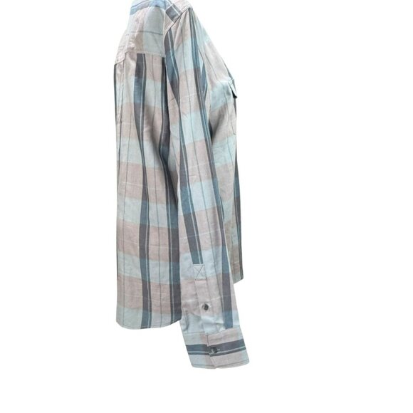 Paige Plaid Button-Up Shirt NWT Size M – Soft Cotton Blend, Relaxed Fit - Picture 3 of 6